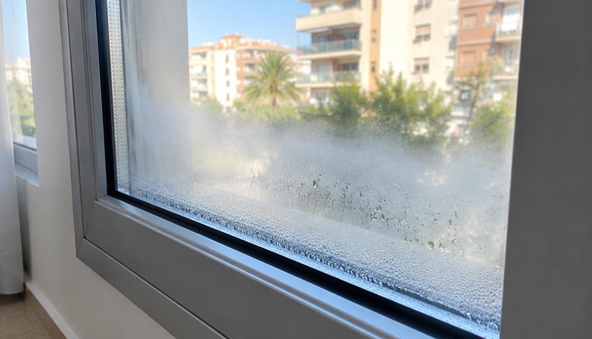 Vaho entre los cristales del doble acristalamiento: causas y solución Vaho entre los cristales del doble acristalamiento: causas y solución — Ventana V, reparación de carpintería de aluminio en Valencia